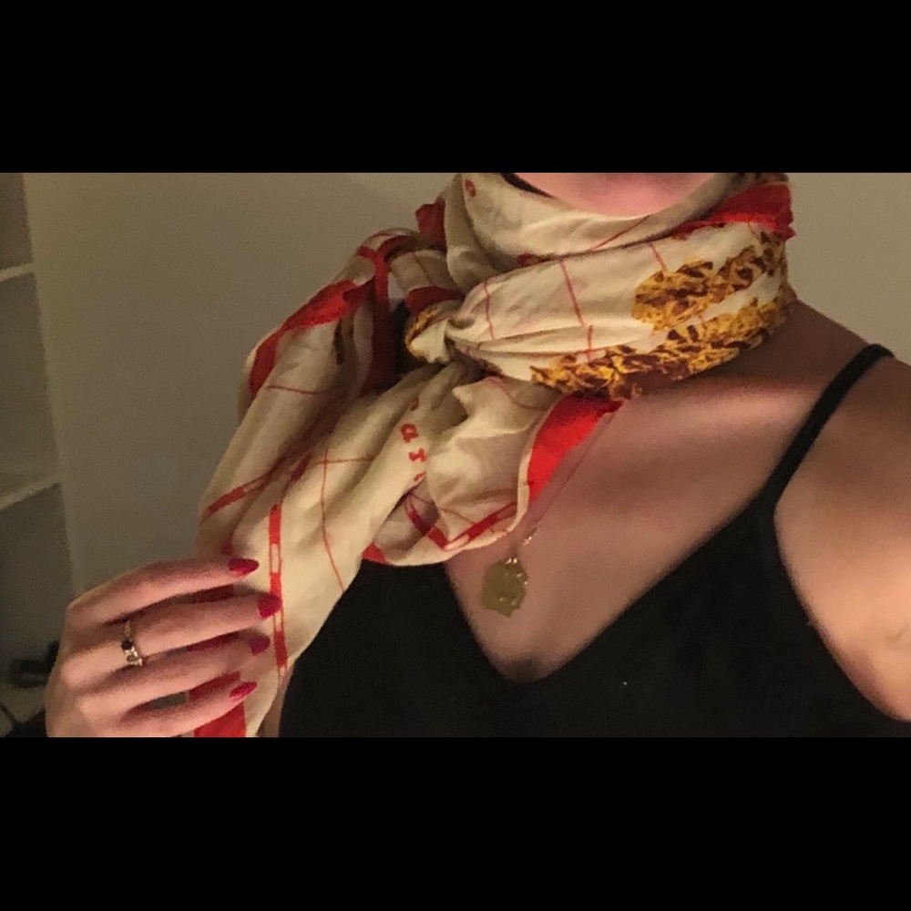 Madewell silk “North America” scarf